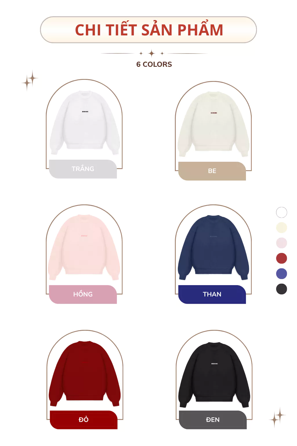 Áo Sweater ECOCHIC ARCTIC BLOOM Basic Cổ Tròn Logo Ngực Chất Liệu Nỉ Hai Da Cao Cấp Chính Hãng B192