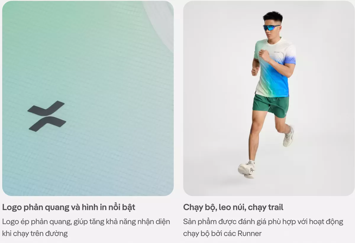 Áo Thun thể thao nam chạy bộ Running Graphic Aurora Flow siêu nhẹ, thoáng khí Coolmate