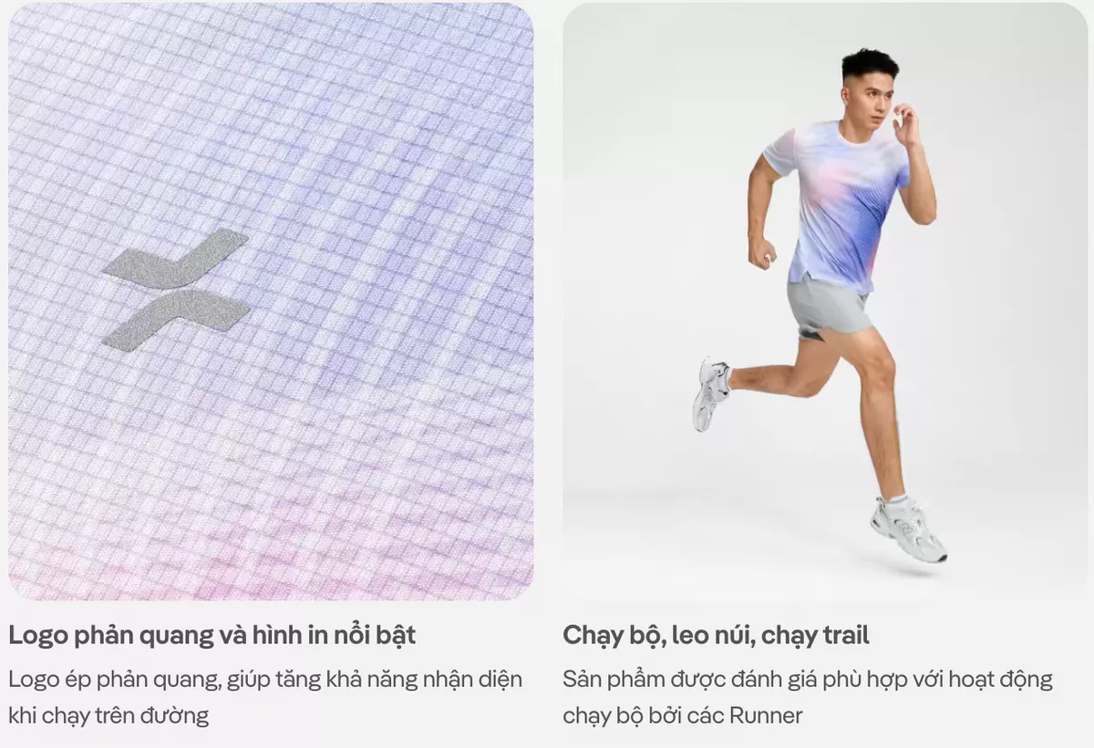 Áo Thun nam TShirt thể thao chạy bộ Airflow Luman Wave siêu nhẹ, thấm hút, thoáng khí Coolmate