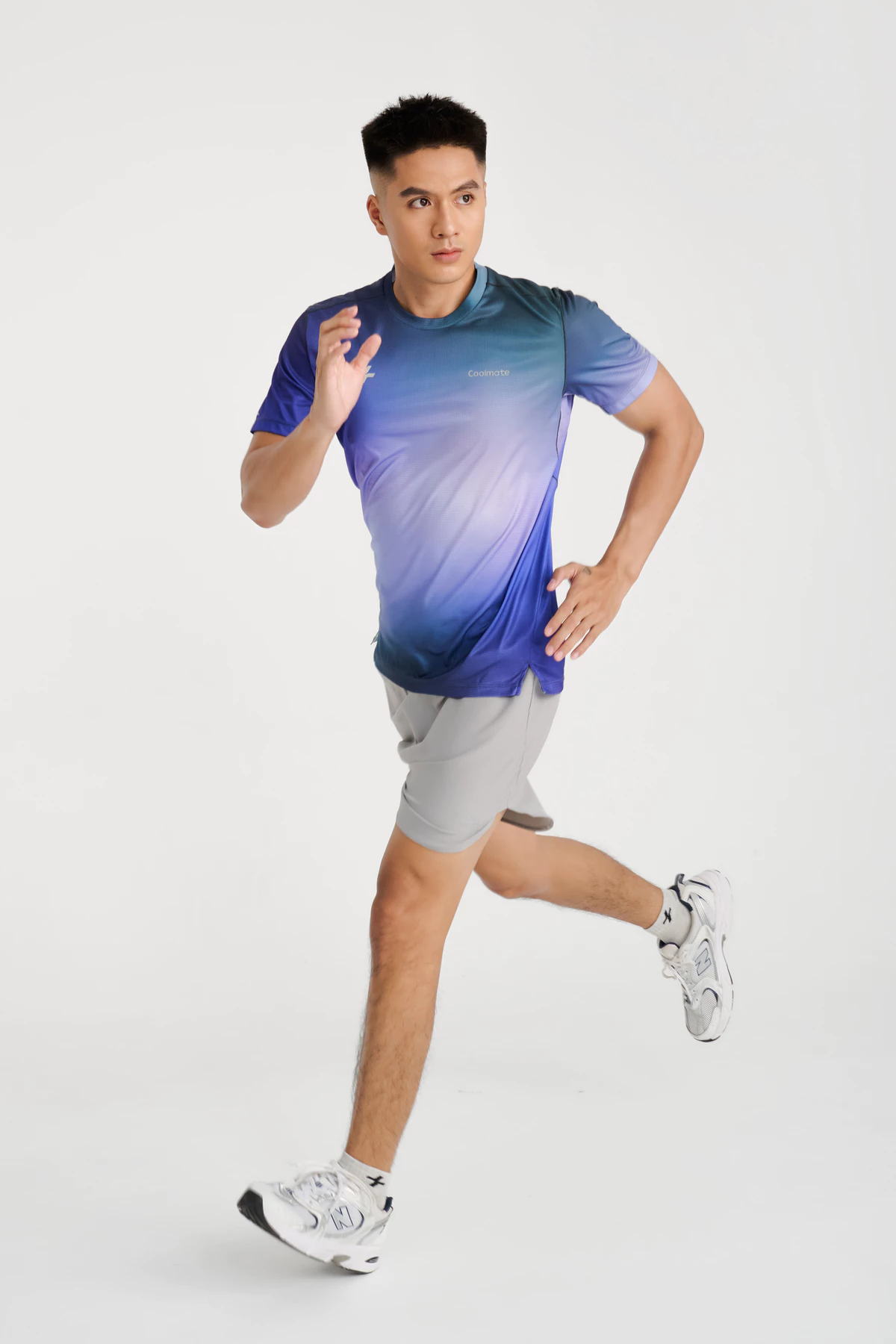 Áo Thun thể thao nam chạy bộ Running Graphic Aurora Flow siêu nhẹ, thoáng khí Coolmate