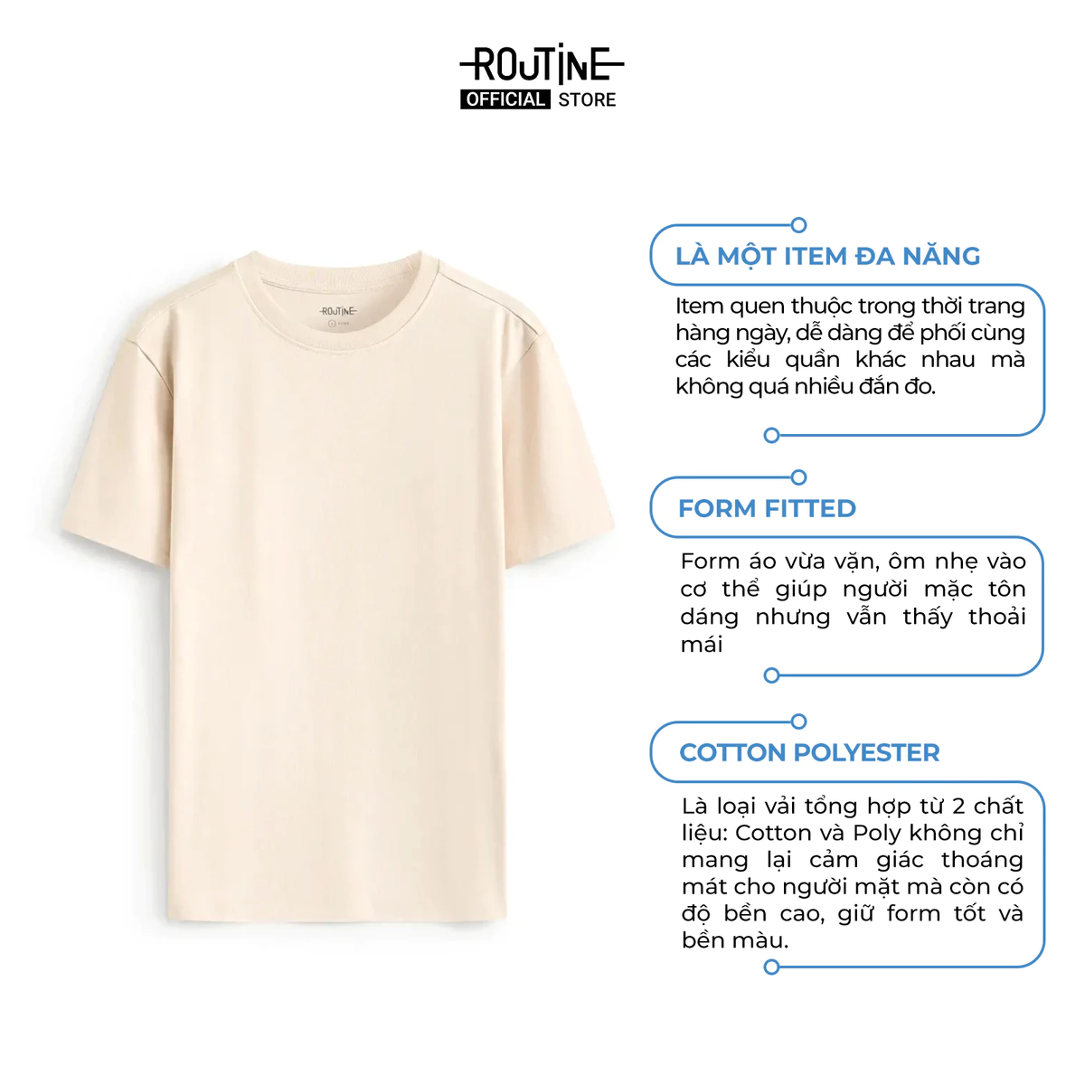 Áo Thun Tay Ngắn Nam Form Fitted - Routine 10F25TSS028