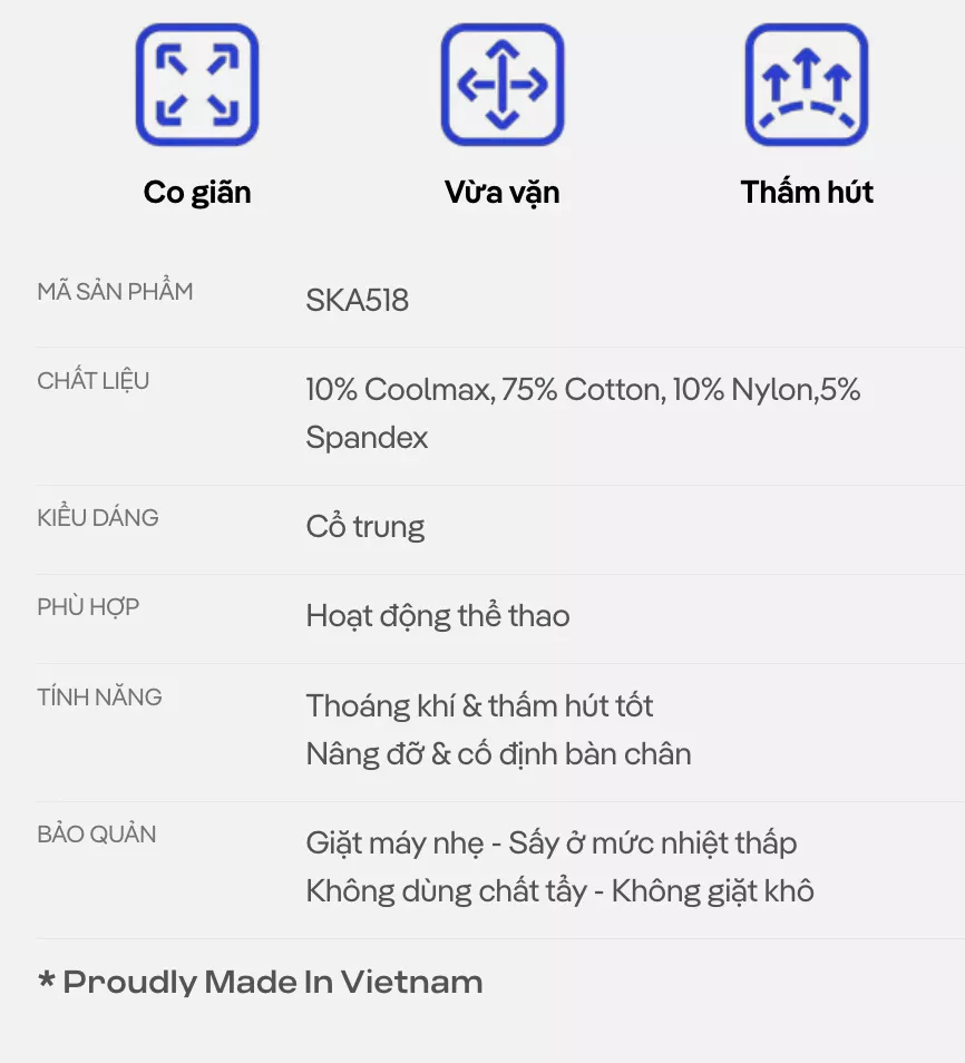 Tất Pickleball Cổ Trung Colorblock Crew Coolmate