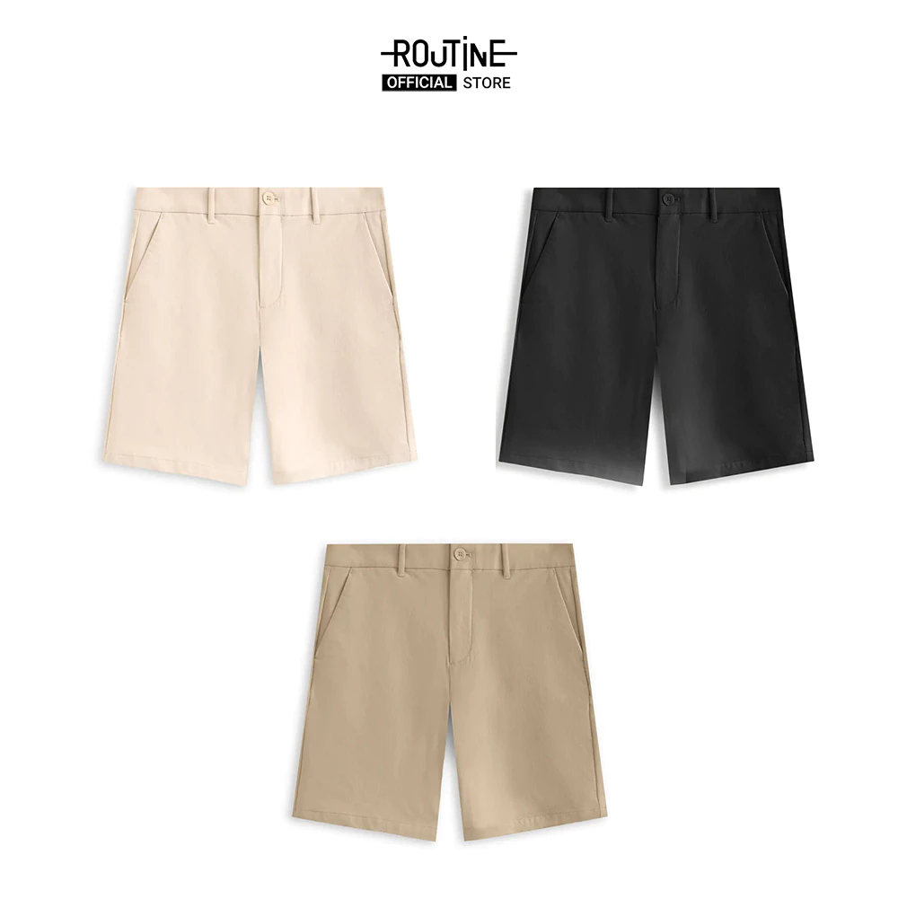 [ĐƠN 699K TẶNG VỚ] Quần Short Kaki Nam Trơn Form Straight - Routine 10S25PSH007