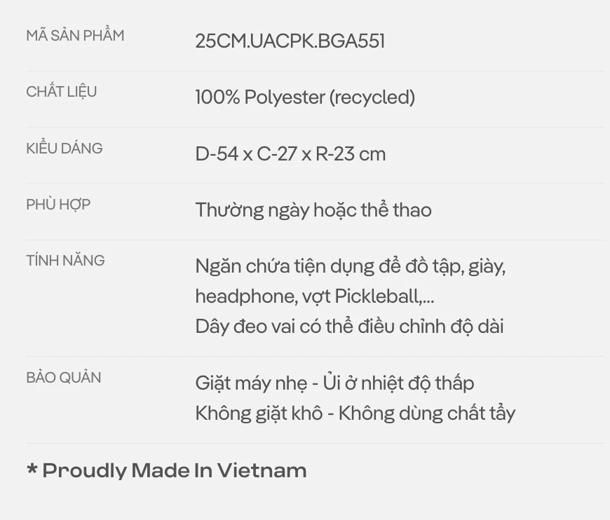 [MUA 2 GIẢM 5%]Túi thể thao unisex nhiều ngăn tập Gym, Pickleball, du lịch Sporty Bag Coolmate
