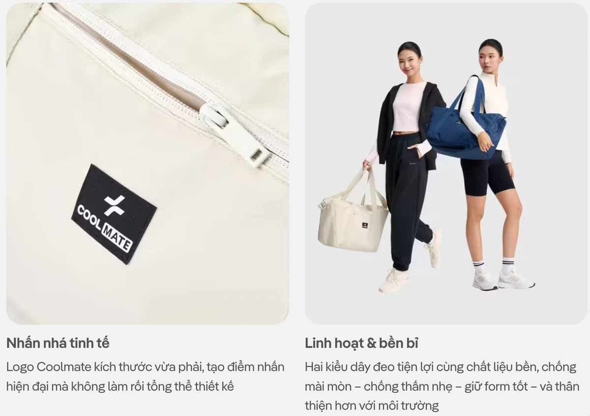 [MUA 2 GIẢM 5%]Túi thể thao unisex nhiều ngăn tập Gym, Pickleball, du lịch Sporty Bag Coolmate