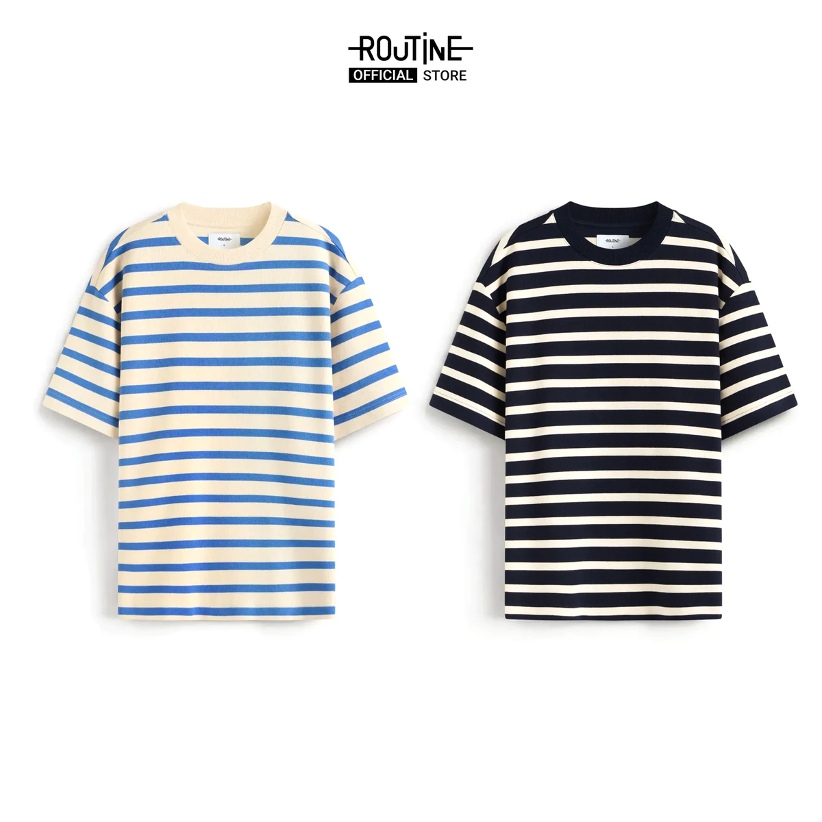 Áo Thun Tay Ngắn Sọc Ngang Form Loose - Routine 10S25TSS050