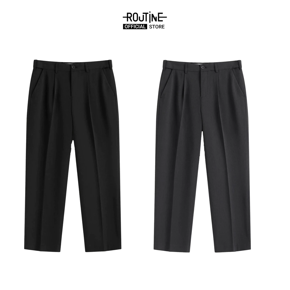 Quần Tây Dài Nam Lưng Thun Trơn Form Straight - Routine 10F24PFO004