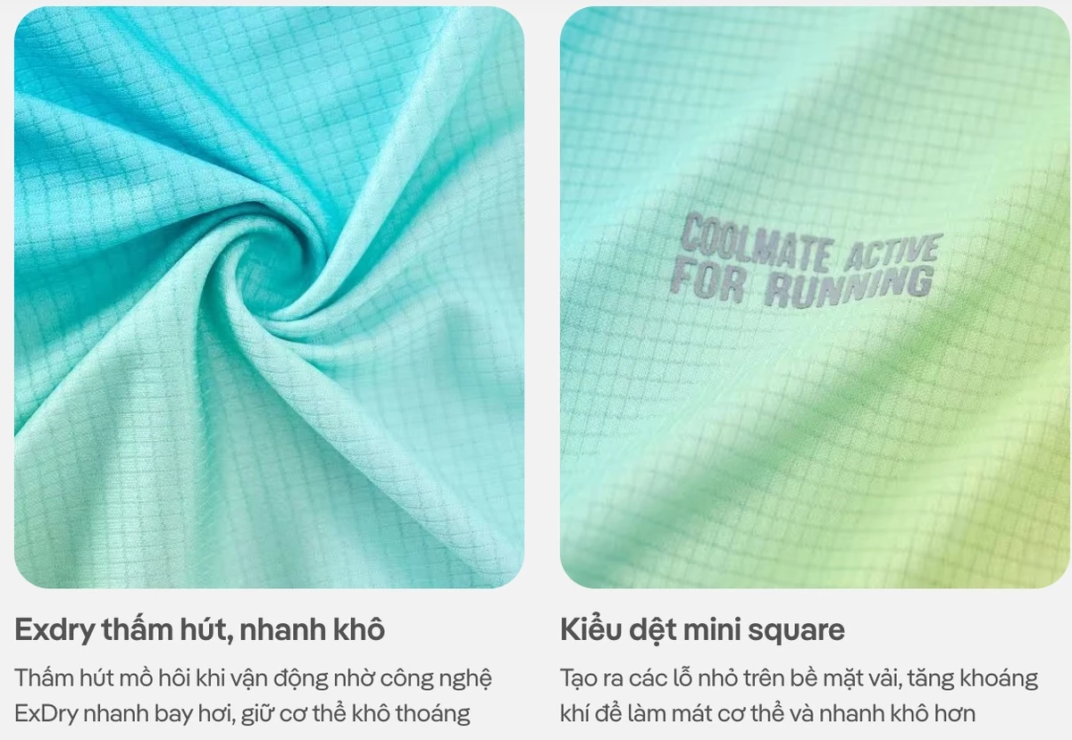 Áo Thun thể thao nam chạy bộ Running Graphic Blue Gradient siêu nhẹ, nhanh khô, thoáng khí Coolmate