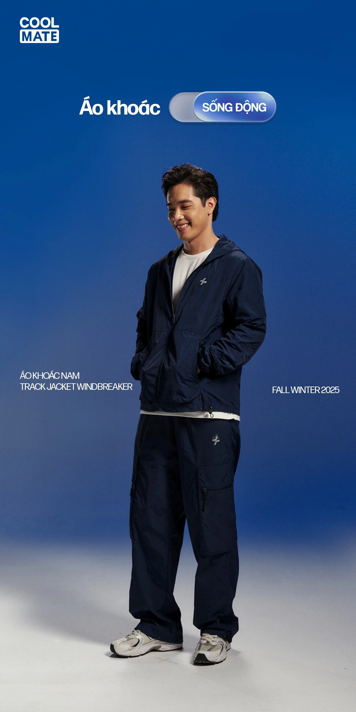 [MUA 2 GIẢM 5%]Áo khoác thể thao nam Track Jacket Windbreaker siêu nhẹ, nhanh khô trượt nước, áo trekking Coolmate