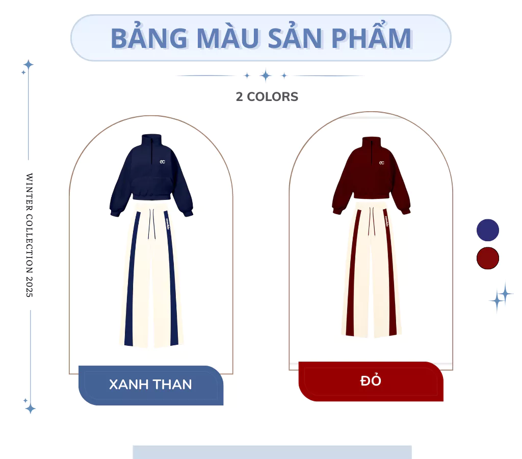 Set Bộ Nỉ Mịn ECOCHIC Khoá Halfzip Cổ Cao Logo Ngực Quần Suông Phối Line Chất Liệu Cao Cấp B197