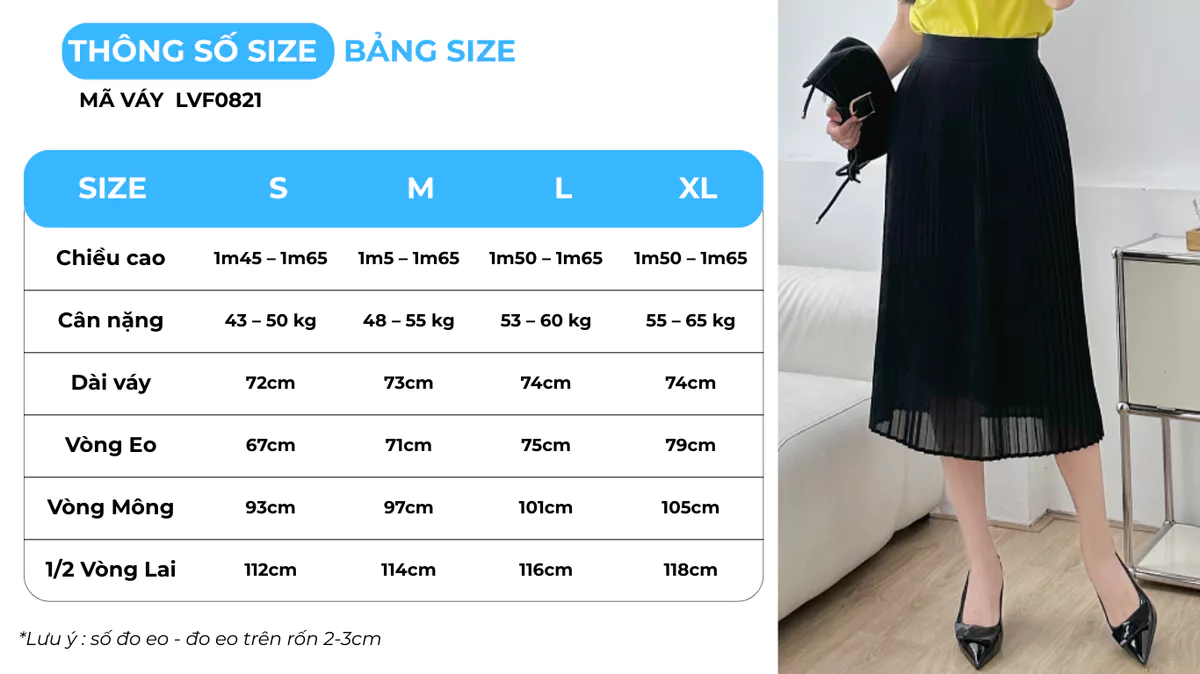 Chân Váy Nữ GUMAC Form A Dập Ly Tôn Dáng Chất Liệu Chiffon Thoáng Mát Cao Cấp Thanh Lịch LVF0821