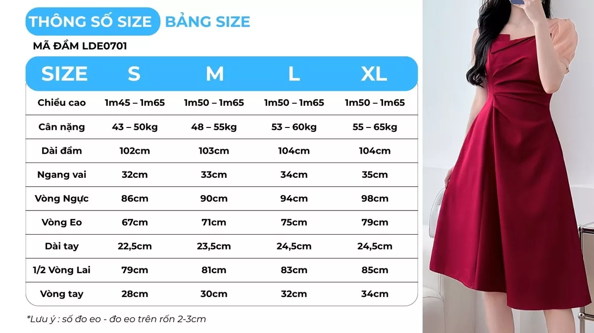Đầm Nữ GUMAC Form A Cổ Vuông Bẻ Kiểu Tay Phồng Phối Tơ Xếp Ly Tạo Kiểu Thanh Lịch LDE0701