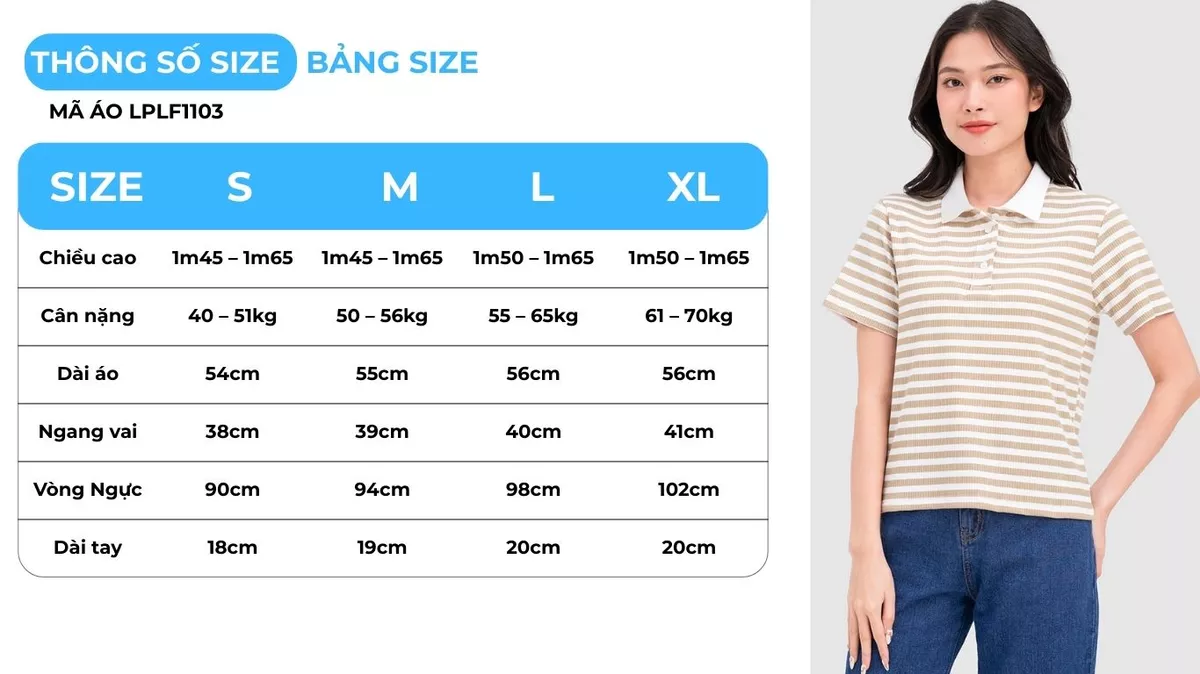 Áo Polo Nữ GUMAC Áo Thun Có Cổ Kẻ Sọc Ngang Chất Thun Gân Co Giãn Tay Ngắn Trẻ Trung LPLF1103