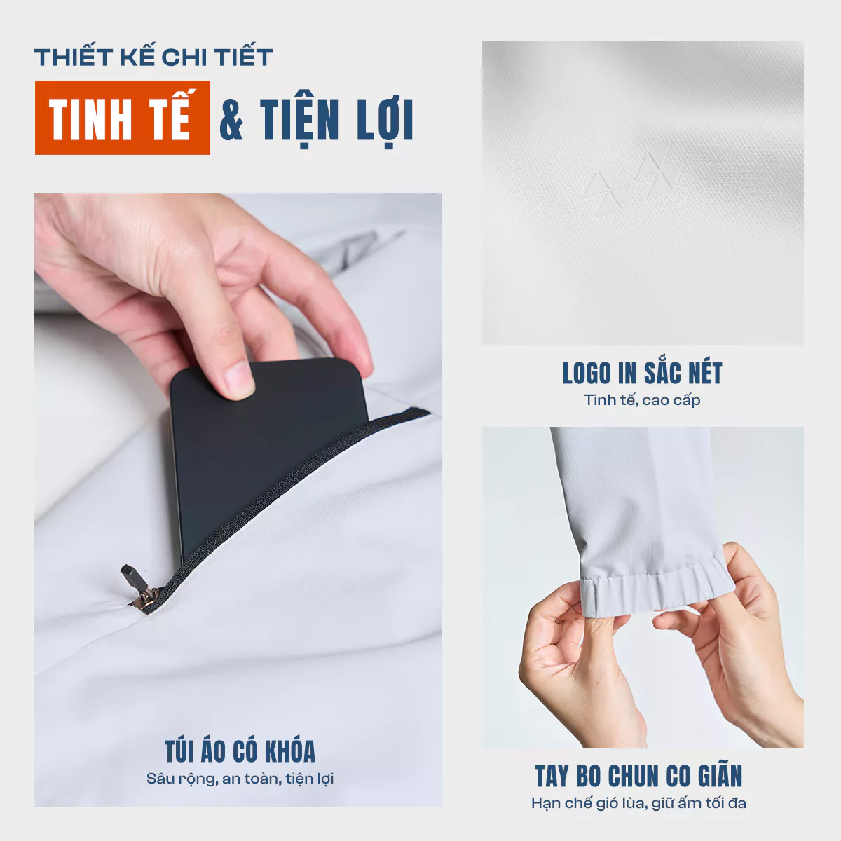 Áo Khoác Gió Nam 2 Lớp 5S FASHION Có Mũ Tháo Được, Trượt Nước, Chắn Gió Giữ Ấm 01-M0AKGR5009