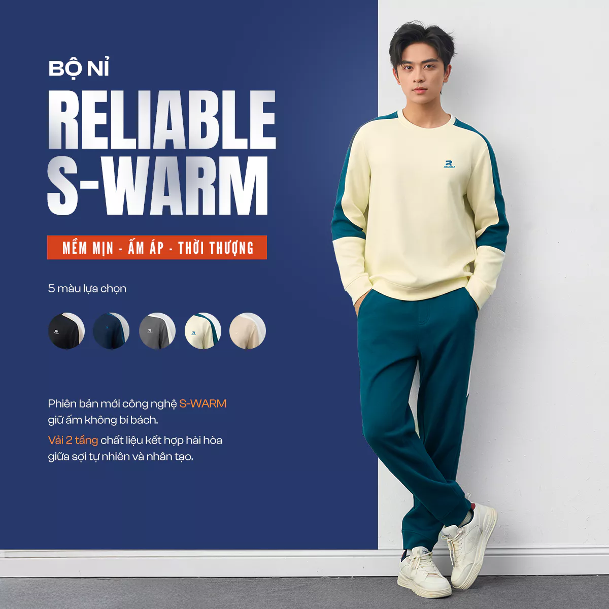 Bộ Quần Áo Nỉ Nam Mùa Đông RELIABLE 5S FASHION Dày Dặn, Giữ Ấm, Thiết Kế Khỏe Khoắn 01-MBNIR5005