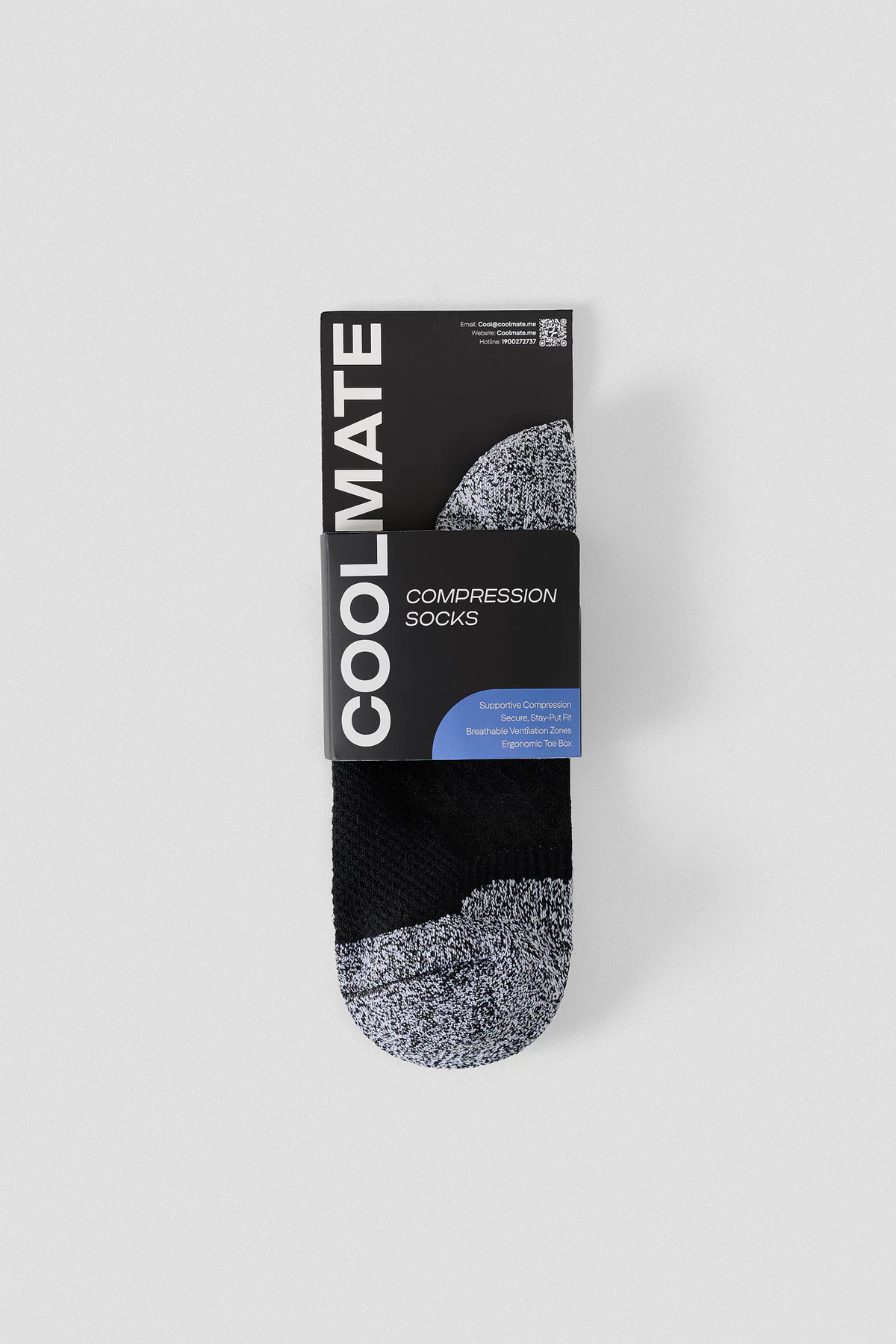 Tất Vớ thể thao unisex chạy bộ Pickleball Firm Compression Cushion Socks êm ái thấm hút tốt Coolmate
