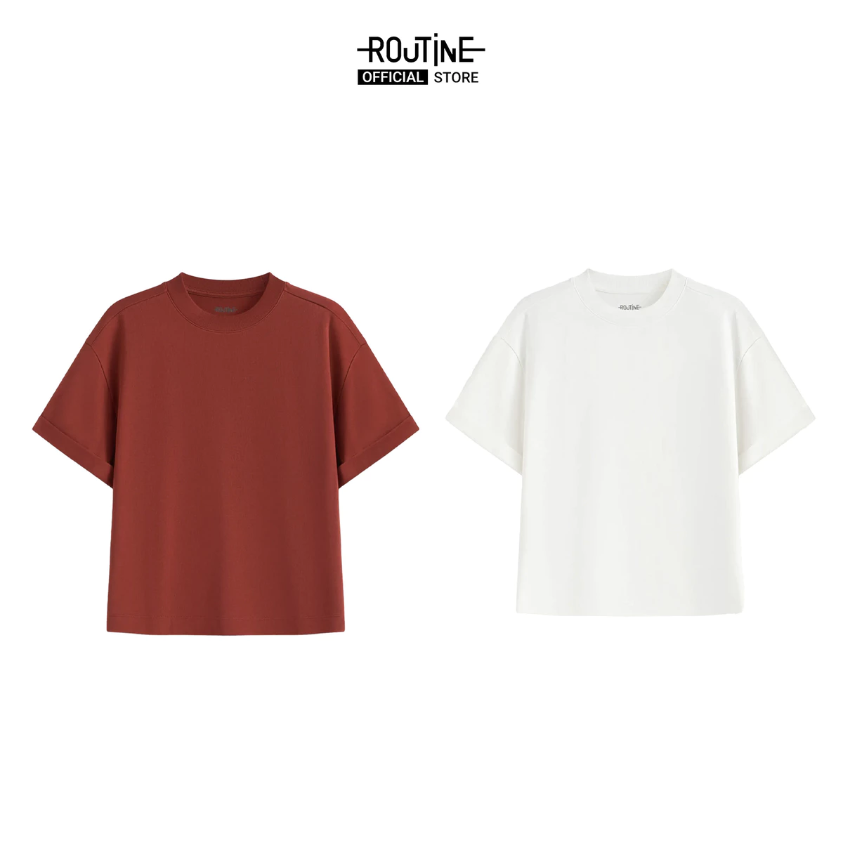Áo Thun Tay Ngắn Gập Gấu Form Loose Cropped - Routine 10F24TSSW010