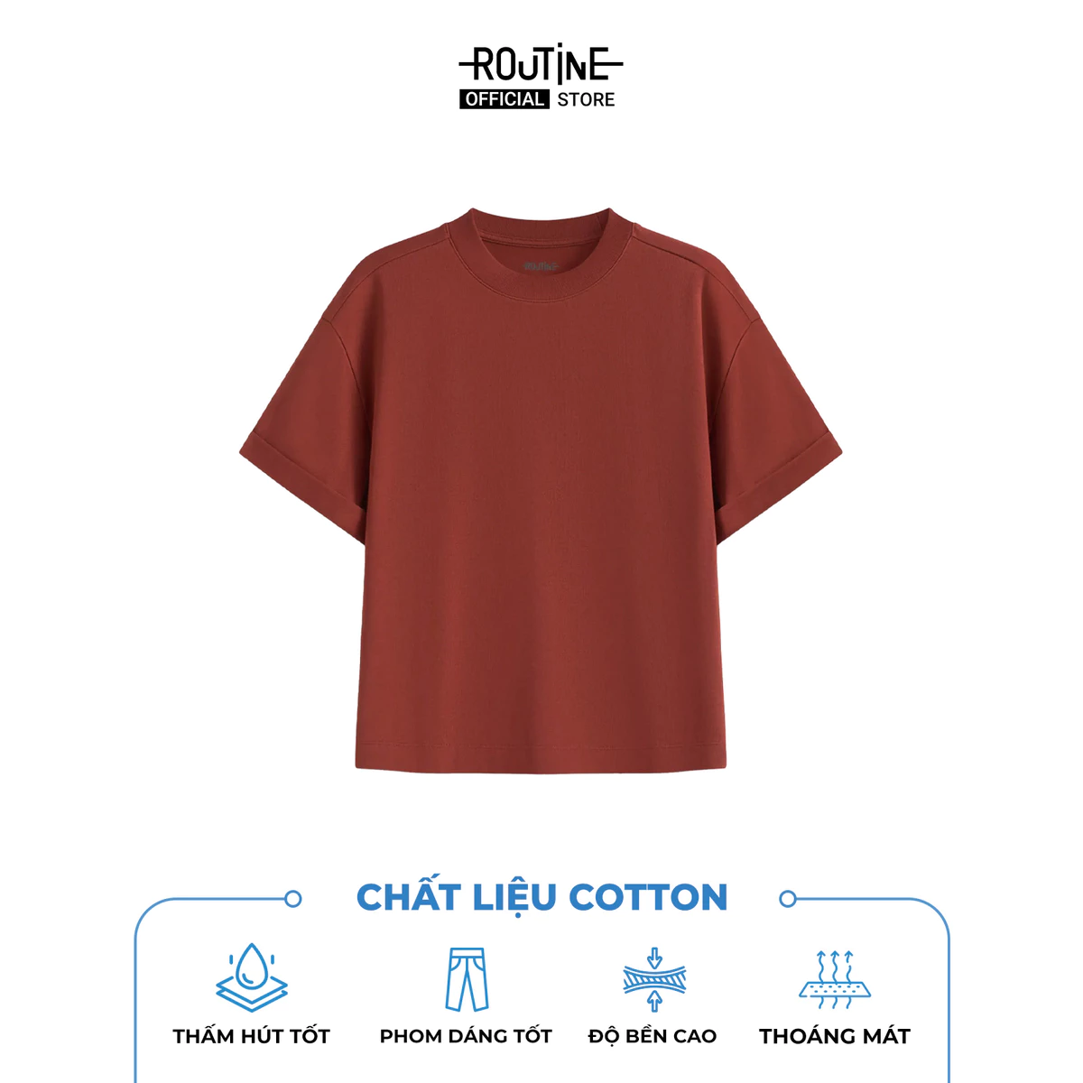Áo Thun Tay Ngắn Gập Gấu Form Loose Cropped - Routine 10F24TSSW010