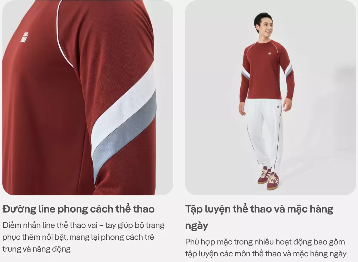 Áo thun nam dài tay thể thao teamwear Pickleball Promax Flexline Active thấm hút Coolmate
