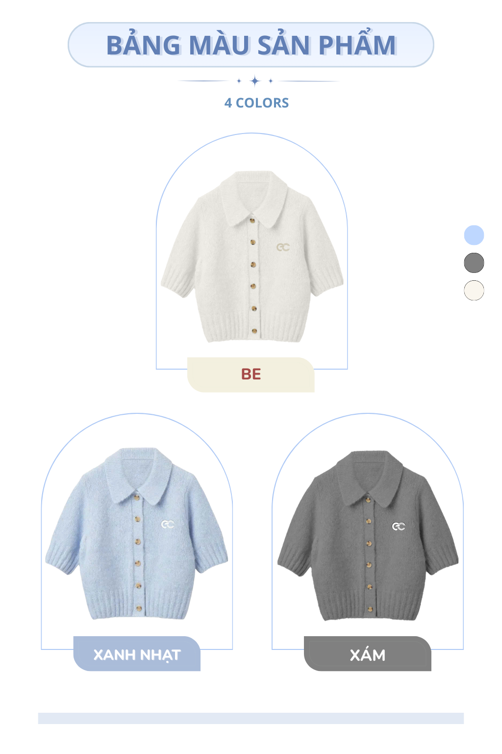 [ECOCHIC x CANIFA] Áo Len Tay Lỡ Cài Cúc Logo Ngực Chất Liệu Len Mềm Cao Cấp Chính Hãng HNH EC02