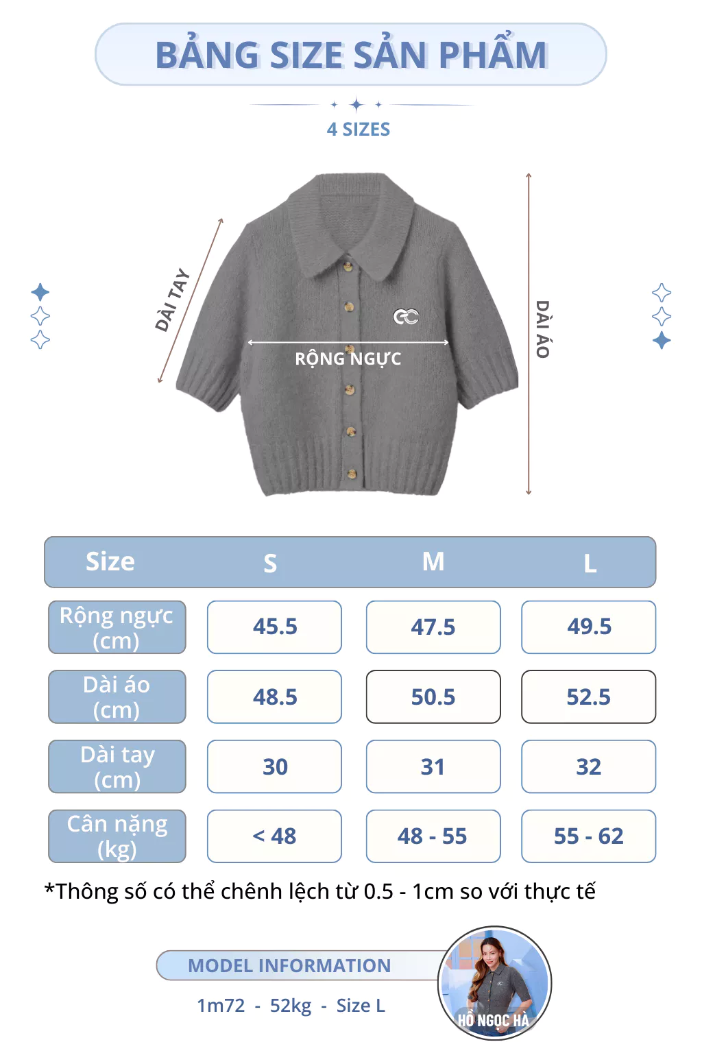 [ECOCHIC x CANIFA] Áo Len Tay Lỡ Cài Cúc Logo Ngực Chất Liệu Len Mềm Cao Cấp Chính Hãng HNH EC02