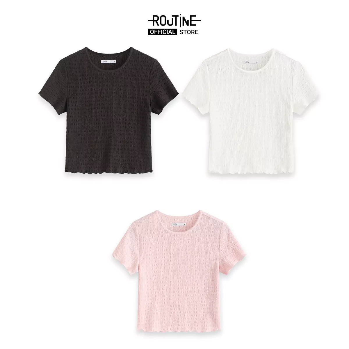 Áo Thun Nữ Vải Texture Form Fitted - Routine 10F25TSSW012