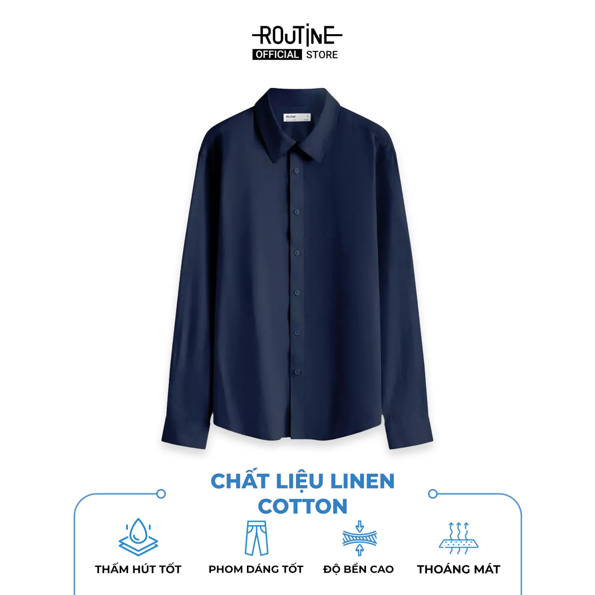 [MEMDAY UP TO 15%++ - MUA 2 GIẢM 70K] Áo Sơ Mi Nam Tay Dài Vải Linen Cotton Form Regular - Routine 10S25SHL032