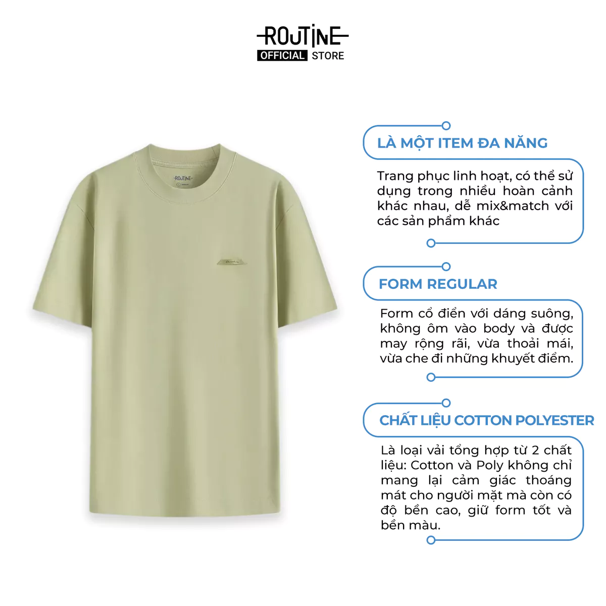 [UP TO 30%++] Áo Thun Vải Cotton Nhãn Trang Trí Form Regular - Routine 10S25TSS002