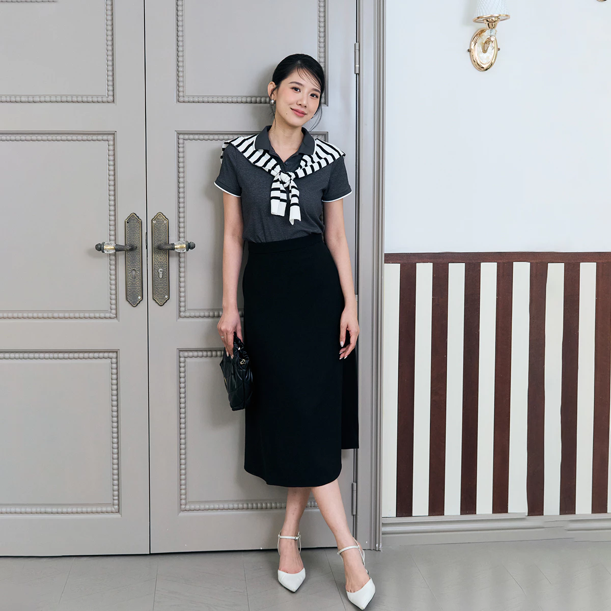 Chân váy nữ form đuôi cá GUMAC dáng dài có túi công sở dày dặn LVG05046