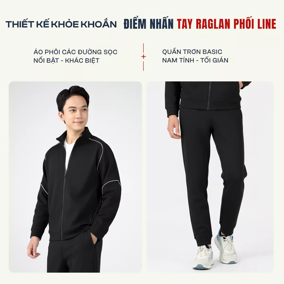 Quần Áo Nỉ Khóa Nam ZIP-STRIPE S-WARM 5S FASHION Cao Cấp, Phối Line Khỏe Khoắn MBNKR5027