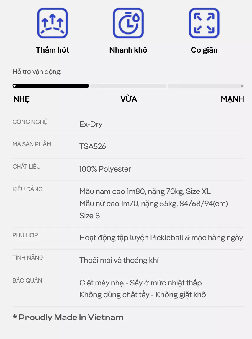 [MUA 2 GIẢM 40%]Áo thun thể thao, Áo đôi nam nữ cổ V Pickleball DinkShot Essentials Nhanh khô, Thấm hút tốt Coolmate
