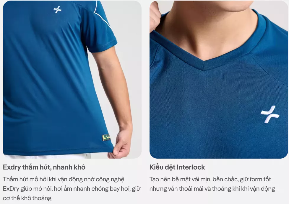 [MUA 2 GIẢM 40%]Áo thun thể thao, Áo đôi nam nữ cổ V Pickleball DinkShot Essentials Nhanh khô, Thấm hút tốt Coolmate