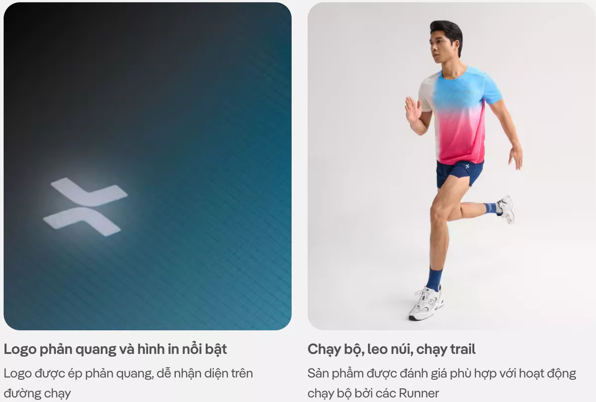 Áo Thun thể thao nam chạy bộ Running Graphic Aero Gradient siêu nhẹ, nhanh khô, thoáng mát Coolmate