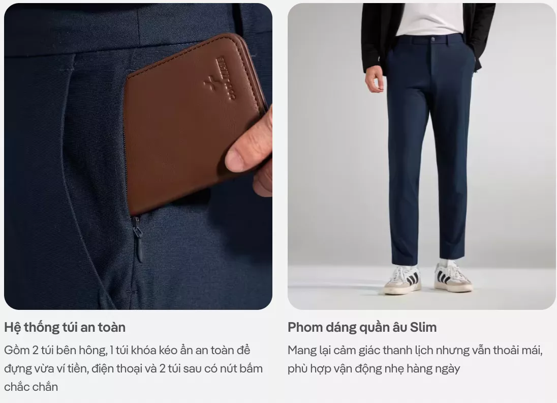 [TẶNG TẤT COTTON]Quần Dài ECC Warp Pants dáng Slim co giãn giữ form tốt, quần đi làm đi chơi dạo phố Coolmate