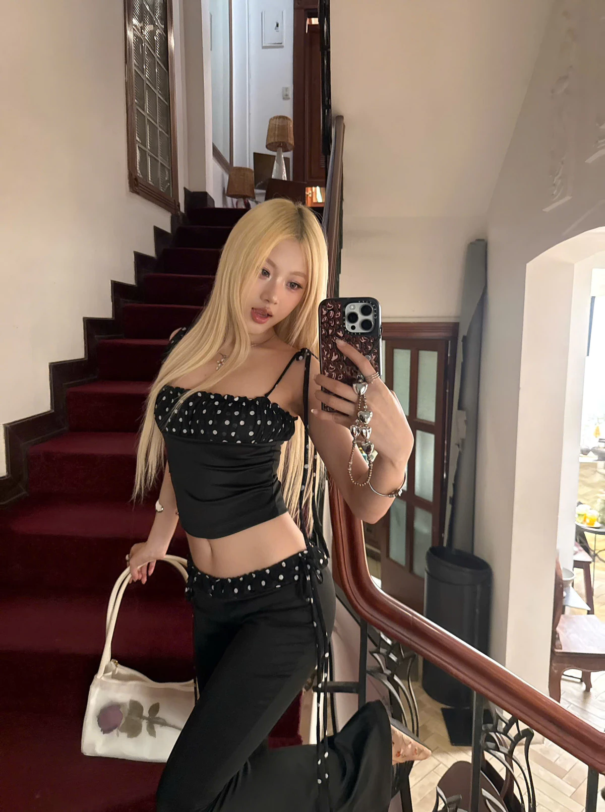 Áo 2 dây phối chấm bi ôm body YUCI - 𝐊𝐈𝐋𝐋 𝐒𝐘𝐒𝐓𝐄𝐌