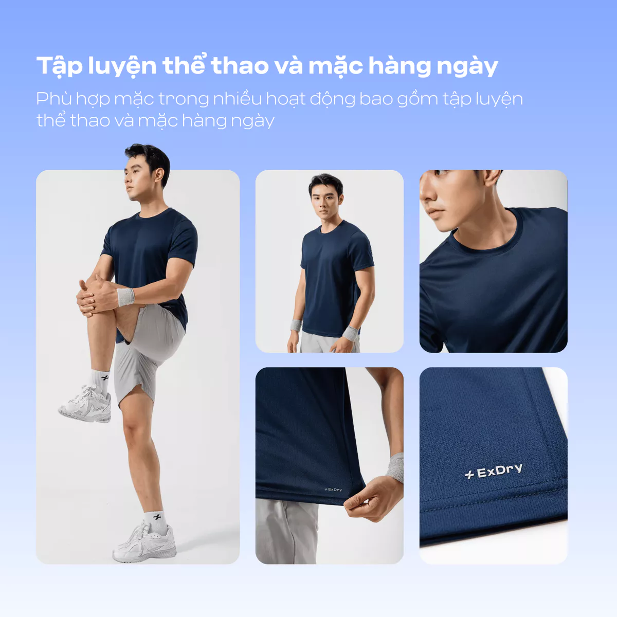 Combo 2 Áo thun nam thể thao tập Gym, Tennis, Pickleball Coolmate Basics thoải mái, thấm hút tốt