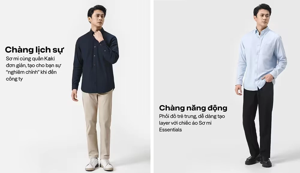 Áo Sơ Mi nam Dài Tay Essentials Cotton mềm mại, thoáng mát, Áo đi làm đi chơi dạo phố Coolmate