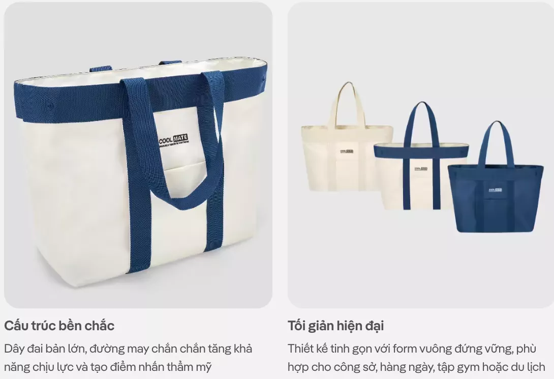 [MUA 2 GIẢM 5%]Túi All-day Tote Bag unisex nhiều ngăn tập Gym, Pickleball, du lịch Coolmate