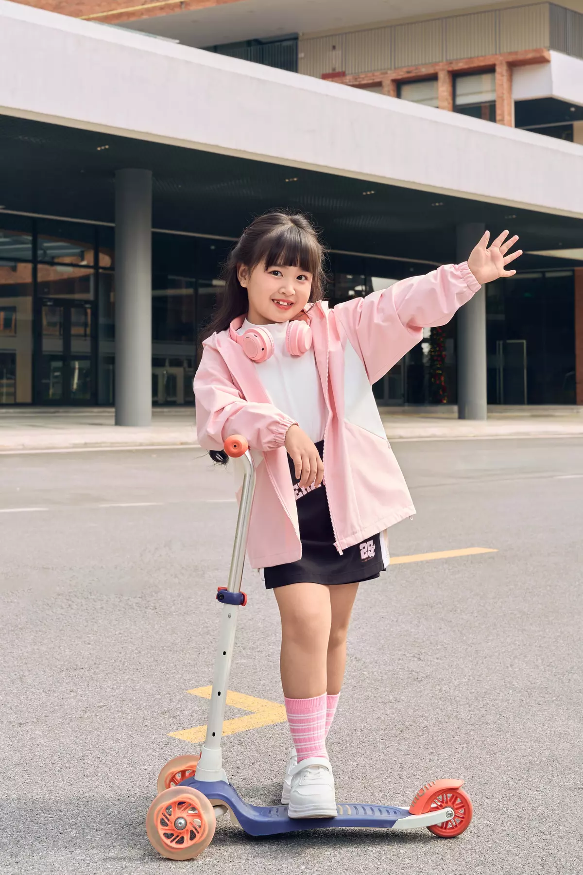 Áo Khoác Gió Bé Gái Dễ Thương 5S FASHION Can Phối Mũ Liền Ấm Áp G0AKG25005
