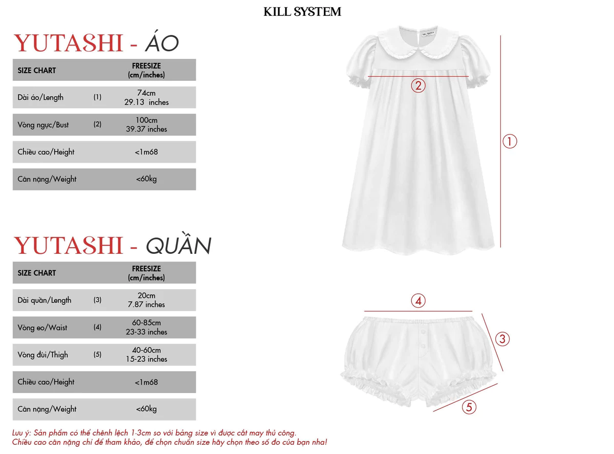 Set áo váy babydoll tay bồng kèm quần bí ngắn YUTASHI - KILLSYSTEM
