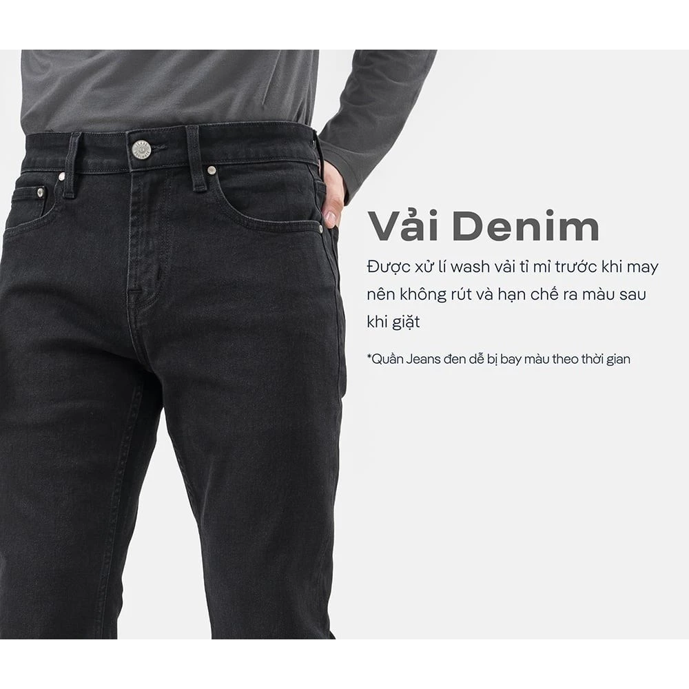 Quần Jeans Nam Basics dáng Slim fit bền bỉ, tôn dáng, quần đi làm đi chơi dạo phố Coolmate