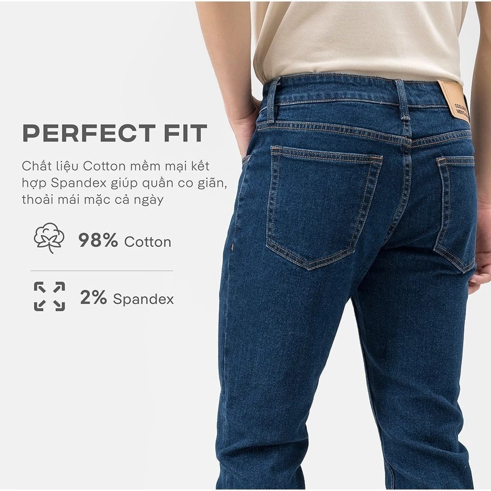 Quần Jeans Nam Basics dáng Slim fit bền bỉ, tôn dáng, quần đi làm đi chơi dạo phố Coolmate