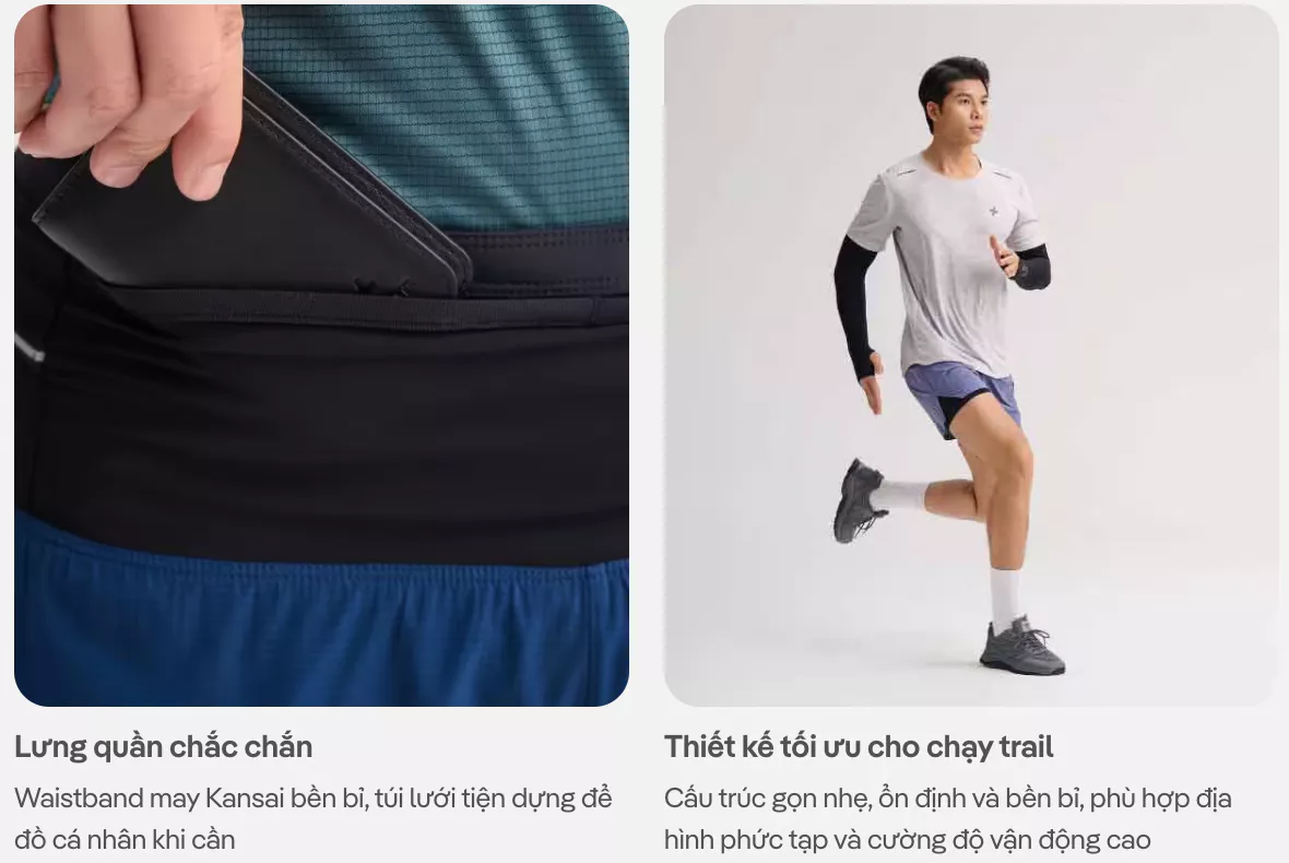 Quần shorts thể thao nam chạy bộ 2 lớp trail Wildflow co giãn, bền bỉ, nhanh khô - Coolmate
