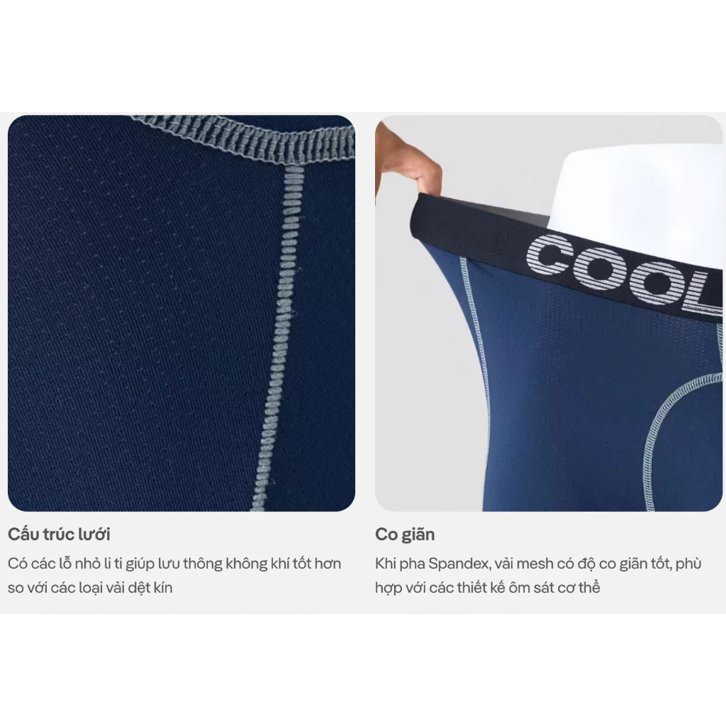 [MUA 3 TẶNG 1 QUẦN LÓT BẤT KÌ]Combo 3 quần lót nam thể thao trunk ErgoFit êm ái, giảm ma sát khi chuyển động Coolmate