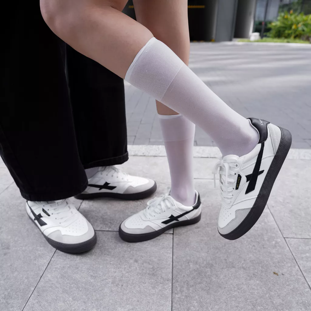 Giày Sneaker Nam Nữ DC48 CITY STRIPE Dincox Shoes Đế Bằng - Da phối Suede Cao Cấp