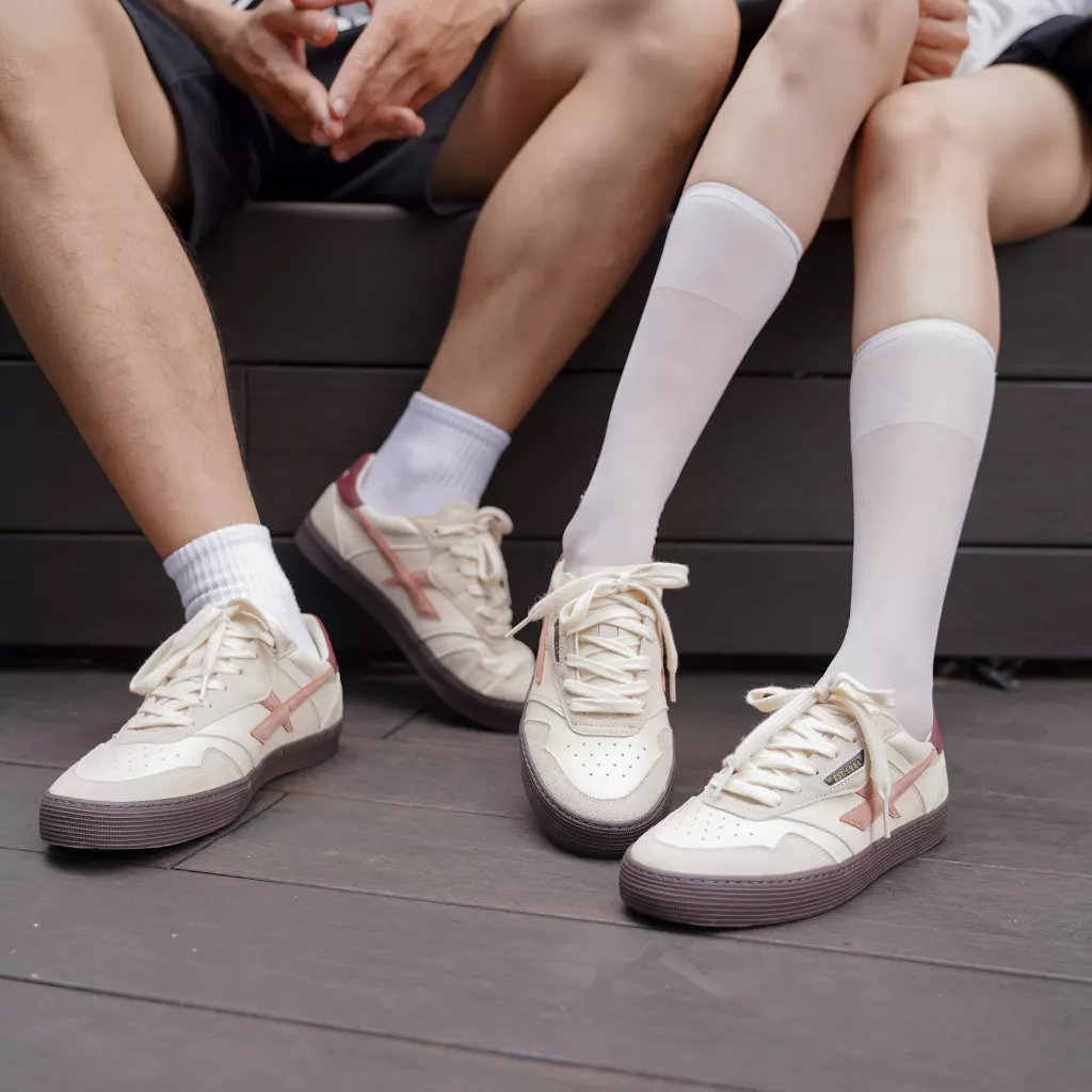 Giày Sneaker Nam Nữ DC48 BRICK SUNSET Dincox Shoes Đế Bằng - Da phối Suede Cao Cấp