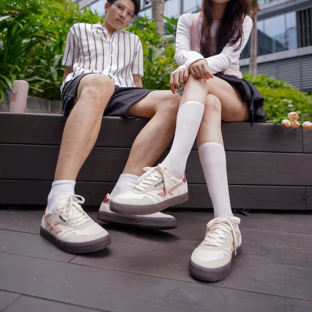 Giày Sneaker Nam Nữ DC48 BRICK SUNSET Dincox Shoes Đế Bằng - Da phối Suede Cao Cấp