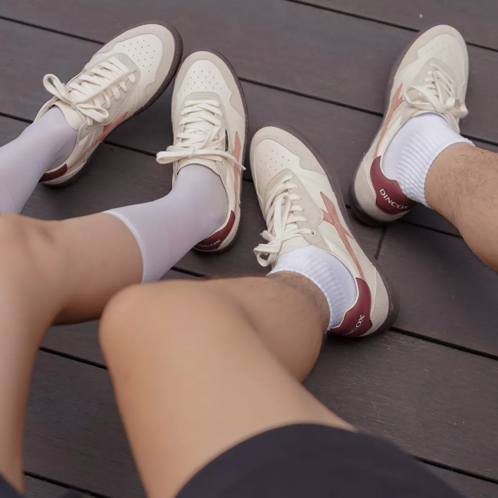 Giày Sneaker Nam Nữ DC48 BRICK SUNSET Dincox Shoes Đế Bằng - Da phối Suede Cao Cấp