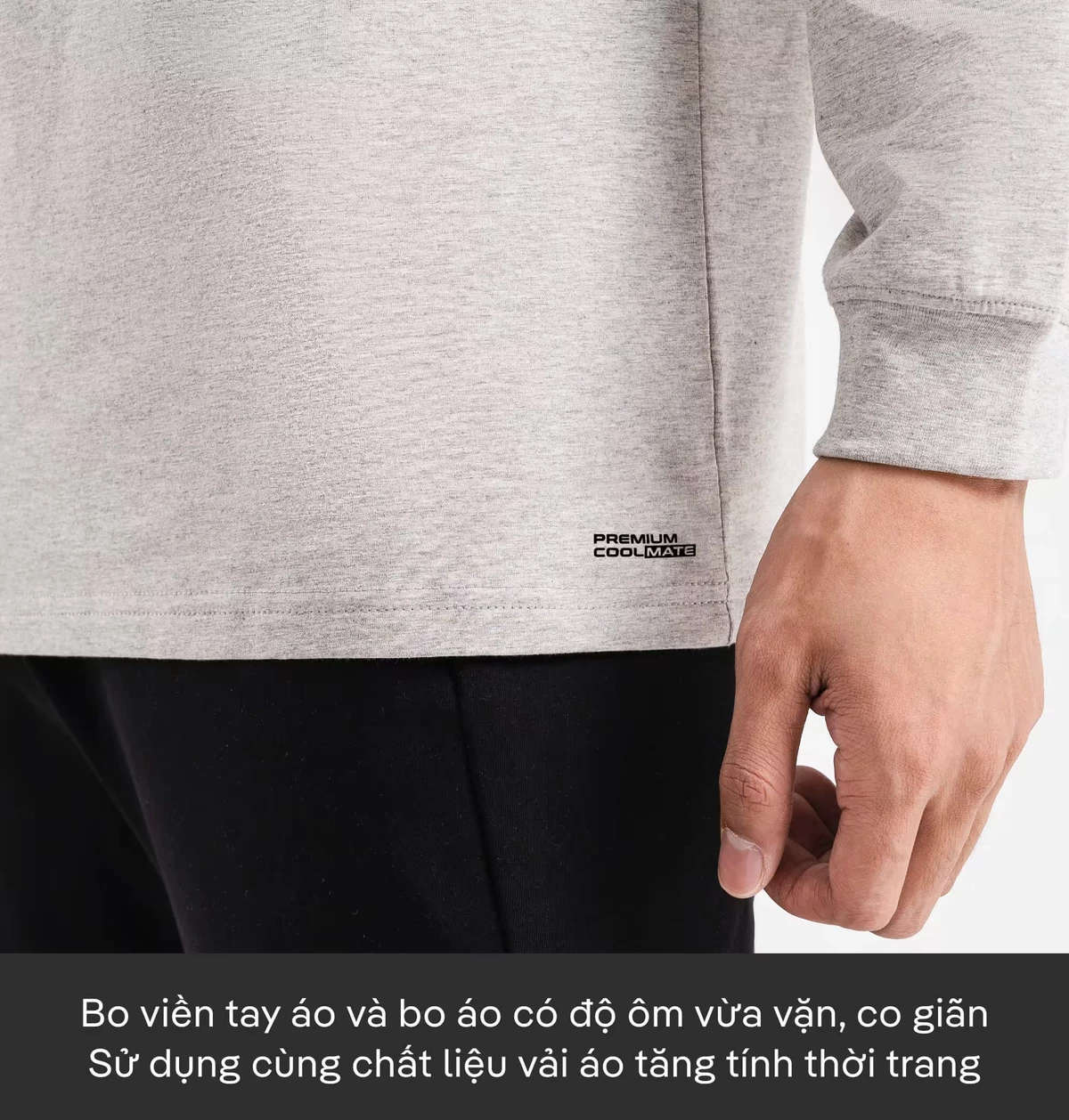 Áo thun nam dài tay thu đông Cotton Compact Premium chống nhăn, giữ ấm tốt Coolmate