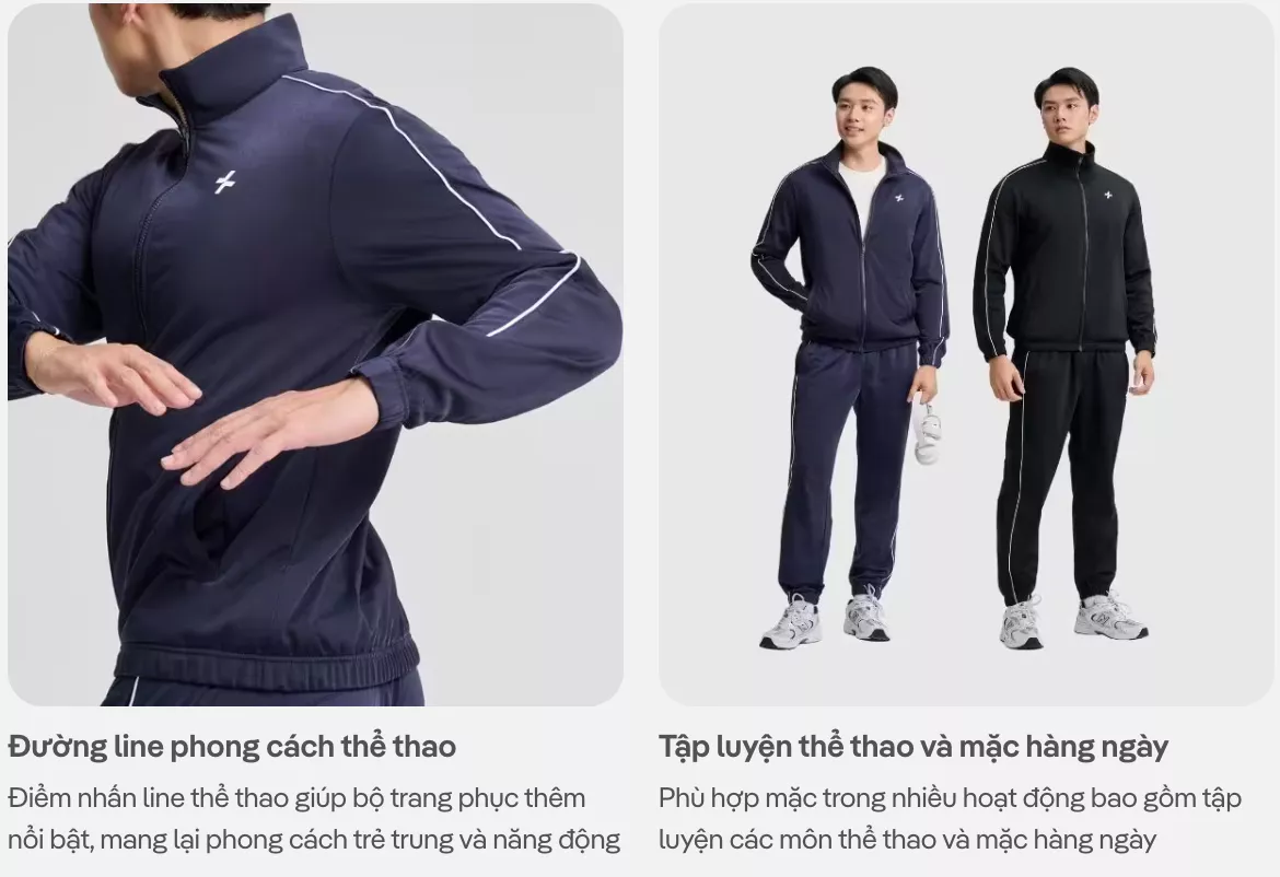 Set thể thao nam Flexline Active Áo khoác Quần Jogger bền bỉ, nhanh khô, thoải mái Coolmate